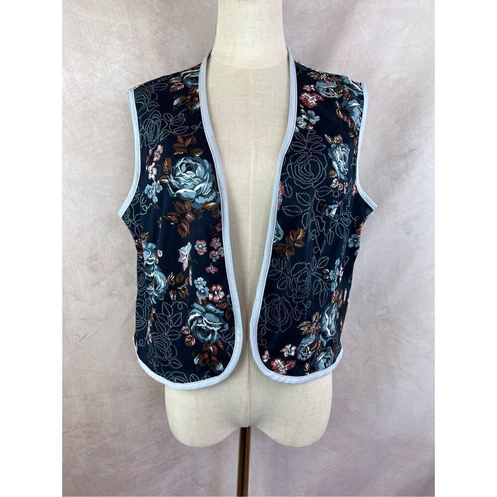 Vintage Montgomery Ward Vest Rose Floral Print